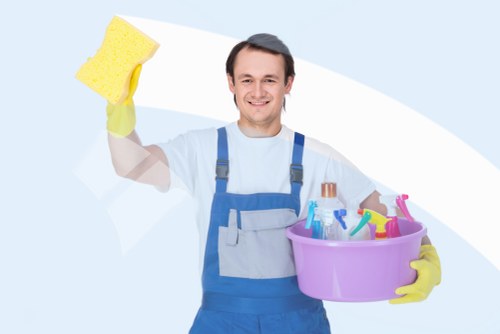 Professional oven cleaning service equipment and safety preparation