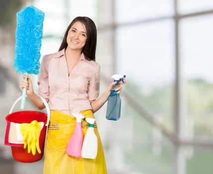 Commercial cleaners maintaining a Chelsea office space